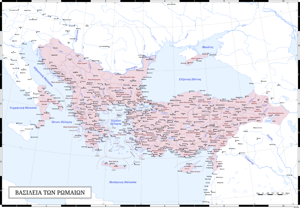 1025年ビザンツ帝国地図